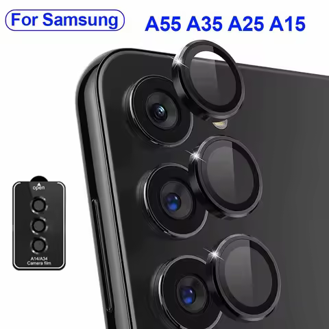 Metal Lens Ring Case for Samsung Galaxy A55 A35 A25 A15 Camera Lens Ring Screen Protector for Samsun