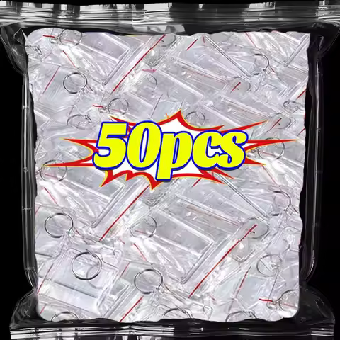 5-50pcs Transparent Photo Frame Keychain Tassels Snap-In Custom Insert Photo Acrylic Blank Keyring C