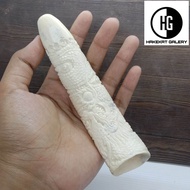 pipa rokok once taring iga duyung ukir naga E165