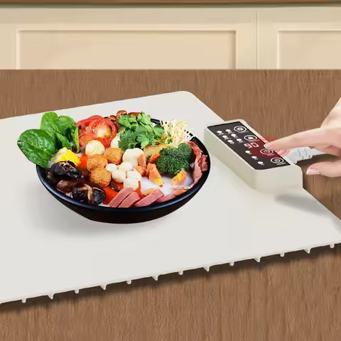 Electric Food Insulation Mat Silicone Food Warmer Rollable Full Surface Heating 5 Adjustable Tempera