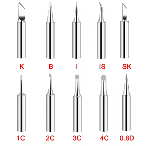 5pcs/set 900M-T Series K/SK/B/I/IS/1C/2C/3C/4C/2.4D/3.2D Soldering Iron Tips Lead-Free Welding Head 