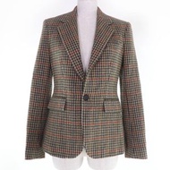 成色極佳的 RALPH LAUREN PURPLE LABEL 羊毛/羊絨混紡千鳥格紋修身夾克，顏色2，美國製造，正品，女款