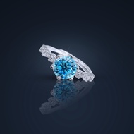 Aquamarine Crown Solitaire Ring