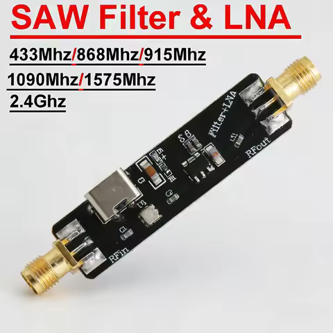 Active SAW Filter & LNA RF Amplifier | Multi-Band 433/868/915/1090Mhz 2.4Ghz for WIFI SDR ADS-B LORA