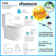 Domaco D989 [2025 Model] Toilet Bowl with Rimless Double Turbo Tornado Flushing and Geberit Flushing