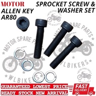 AR80 ALLEN KEY SPROCKET SCREW WASHER SET UNIVERSAL MOTORCYCLES BOLT GIGI BELAKANG EX5 KRISS LC SRL Y125 RG -HOT ITEM-