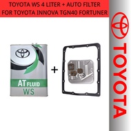 TOYOTA WS Transmission Fluid + Auto Gearbox Filter INNOVA TGN40 FORTUNER (No CVT)