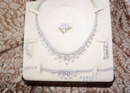 Neriza Jewelry/ชุดเครื่องประดับเพชรสังเคราะห์สร้อยคอ ต่างหู ประกายเทียบเท่าเพชรแท้ NSW020