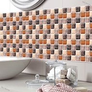 S&amp;J Stories 6PCS 3D Mosaic Waterproof Bathroom Kitchen Decoration PVC Tiles Decal Sticker