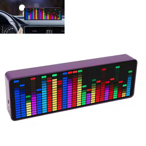 Music Spectrum Pickup 5V USB 7 Color Modes Music Rhythm Analyzer 2 Way Alarm Clock 20 Dynamic Effect