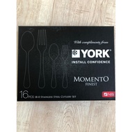 York Install Confidence 16 pcs 18-0 Stainless Steel Cutlery Set