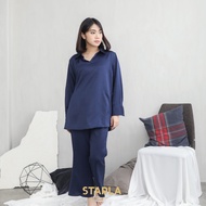 Starla One Set Wanita Atasan Celana Panjang Piyama Baju Tidur Satin Kanaya