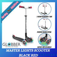 Globber 662-120 Master Lights Three Wheels Scooter 4-14Y - Black Red