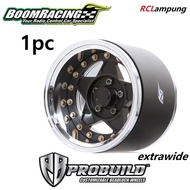 Boom Racing ProBud 1.9 Extra Wide RTS Alloy Beadlock Wheels Rims 1/10 Rc Car BRPB038CRMBK-EW mn999 H