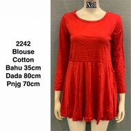 2242 blouse peplum cotton / baju borong murah