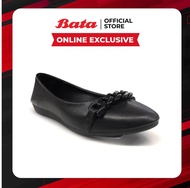 Online Exclusive Bata บาจา รองเท้าแบบสวมส้นแบน รองเท้าลำลอง สวมใส่ง่าย น้ำหนักเบา สำหรับผู้หญิง รุ่น DOLLY สีดำ 5806041 สีครีม 5805041
