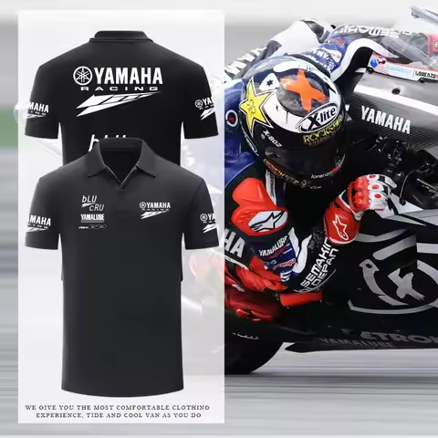YAMAHA 2025 New Hot Fashion YAMAHA R1M Motorcycle POLO Shirt Short-sleeved T-shirt Factory Team Heav