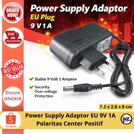 Power Supply Adaptor EU 9V 1A Polarity Center Positive