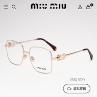 Mujia Glasses Frame 51X Large Frame Metal Hollow Frame miu Plain Face Handy Tool Small Face Showing 