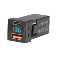 Aitemay Car Charger Usb Type C 30w 12v 24v 48w Voltmeter Fast Charger Suitable For ToyotaS New Fast