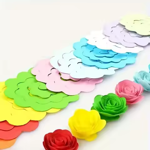 20/40pcs Roll Rose Flower Quilling Paper Strips Craft Make Paper Fake Flowers Kit for DIY Handmade S