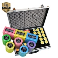 Original 730 Casino Poker Chip Set with Aluminum Case Premium Acrylic Poker Chip