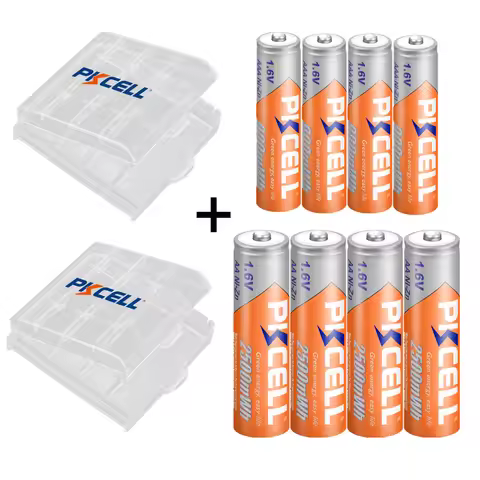 PKCELL 4PC AA Batteries 2500MWH+4PC NI-ZN AAA Battery 900MWH 1.6V NIZN AAA/AA Rechargeable Batteries