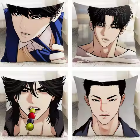 Webtoon Lookism Cushion Cover Cushion Covers Natural Linen Breathable Sofa Bedroom Decor Pillowcase
