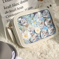 AOSIRUI学院痛包单肩软妹制服日系JK百搭PU二次元吧唧漫展透明包Original Homemade Pain Bag, Niche Design, Small Appetite, Single-