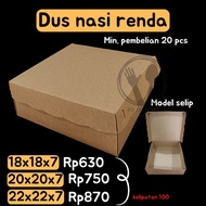 RICE BOX 18X18X7 RICE BOX 20X20X7 RICE BOX 22X22X7 RICE PACKAGING KRAFT RICE BOX CATERING RICE BOX B