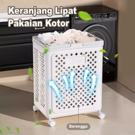 Laundry Basket Foldable Dirty Clothes Basket with Wheels, Large Modern Aesthetic Handle / Laundry St