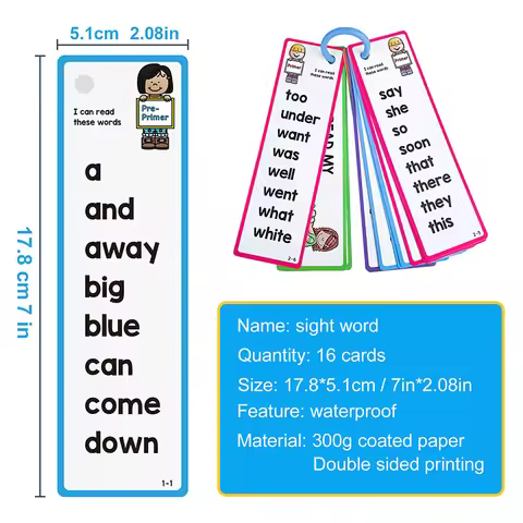 220 Sight Words Flashcards, High Frequency 220 Words, Beginning Reading, Kindergarten To 1st Grade,