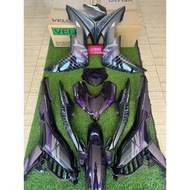 Body coverset Y16 purple purba batman terong stiker tanam brand velozi cover y16zr