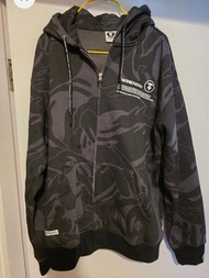 AAPE  猿人 黑色迷彩拉鍊外套
