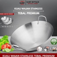 Berkah SHOPEE GB - A080 - Premium Crock Pot 47CM/43CM/40CM/38CM/36CM/34CM/32CM/30CM - Stainless Steel Cauldron - Non-Stick Frying Pan Wok Food Grade