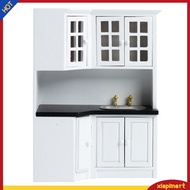 {xiapimart}  Dollhouse Cupboard Wide Application Stable Structure Wood Dollhouse Furniture Cupboard Model for 1/12 Doll House