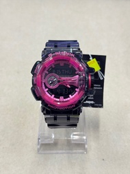 旺角門市  100%全新原裝有盒有說明書Casio G-SHOCK  GA-400SK-1A4 低調透黑拼螢光粉紅色 型格之選 男女都適用