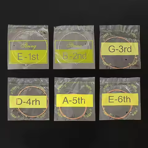 6 Pcs Acoustic Guitar Strings Folk Guitar Stainless Steel Strings Musical Instrument Accessories Eas