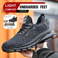New Camouflage Flying Knit Safety Shoes Steel Toe Toe Toe Toe Anti-smashing Anti-puncture Protective Shoes Steel Toe Shoes Kevlar Sole Work Shoes Electric Welder Protective Shoes A