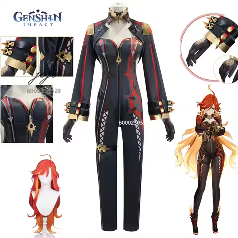 Game Genshin Impact Mavuika Cosplay Costume Wig Jumpsuit Uniforms The Seven Archons Anime Role Play 