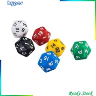 [Hyper] 6 Pieces 20 Sided Dice D20 Set for DND RPG D&D Roleplaying Party Board Game Couleur 1#