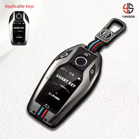 Smart Key Fob Case Cover For BMW LCD Display Key Chain Car Styling Accessories