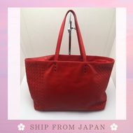 [USED] BOTTEGA VENETA tote bag Italian leather red
