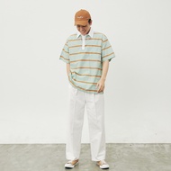 Headboyy - เสื้อโปโลเชิร์ทลายทาง HB Stripe Polo Shirt - Blue&Orange