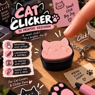 CAT CLICKER 3D Printed Keychain Pink Cat Clicker Keychain for Keys & Bags