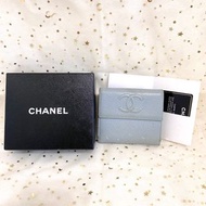 Chanel 寶寶藍 灰藍 短夾