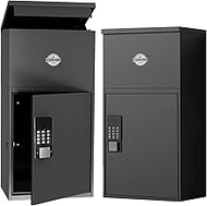 Anti Theft Large Outdoor Smart Lock Package Delivery Box | Letter Drop Mailbox Keyless Unlock Coded