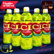 CL Pito Pito Herbal Dietary Drink 5 Bottles of 500 ml, CL Pito-Pito, CL PitoPito, Alagaw, Banaba, Bayabas, Pandan, and Mangga with half a teaspoon each of Anis and Cilantro Herbal Tea Blend for Headaches, Fever, Cough, Colds, Migraine, Asthma, Diarrhea