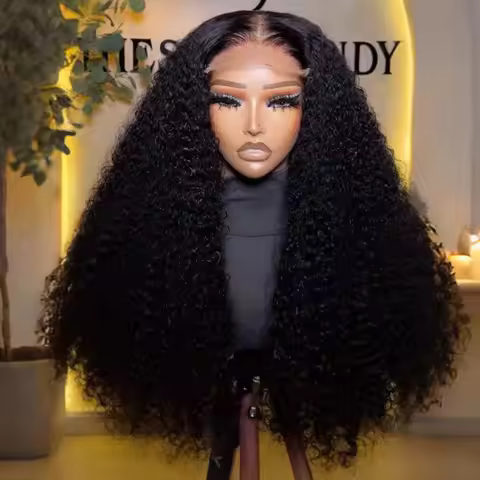 Kinky Curly 13X4X1 Lace Front Synthetic Wig For Women Natural Hairline Baby Hair Preplucked Bleached