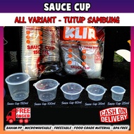 Sauce Cup / Puding cup / 25/35/60/100/150 ml (tutup sambung)/ tempat puding / cup plastik thinwall klir (untuk 150 ml isi 25 pcs)